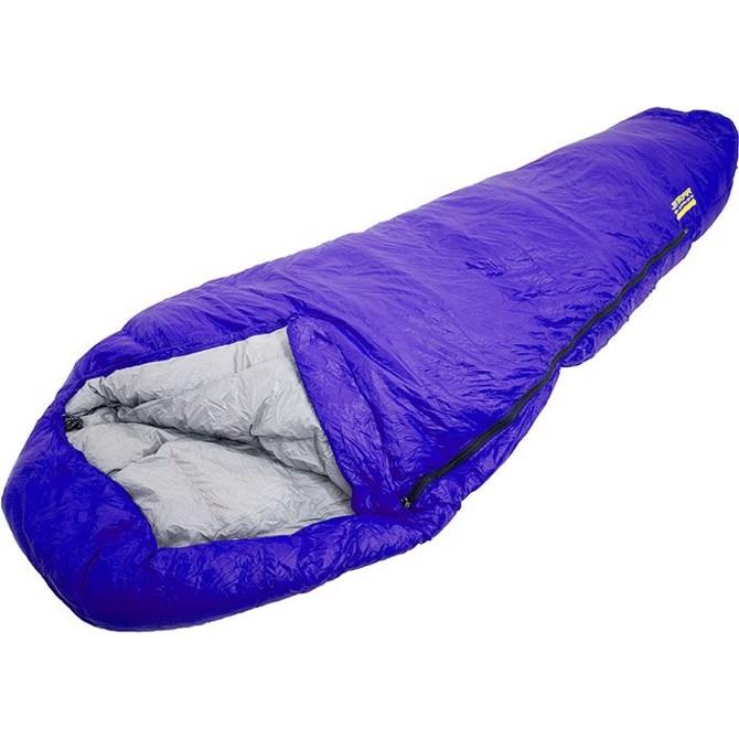 JR Gear Down 550, violetblå dunsovepose med mummy-facon