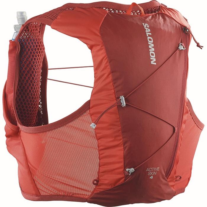 Salomon Active Skin 4 løbevest i farven dahlia og high risk red